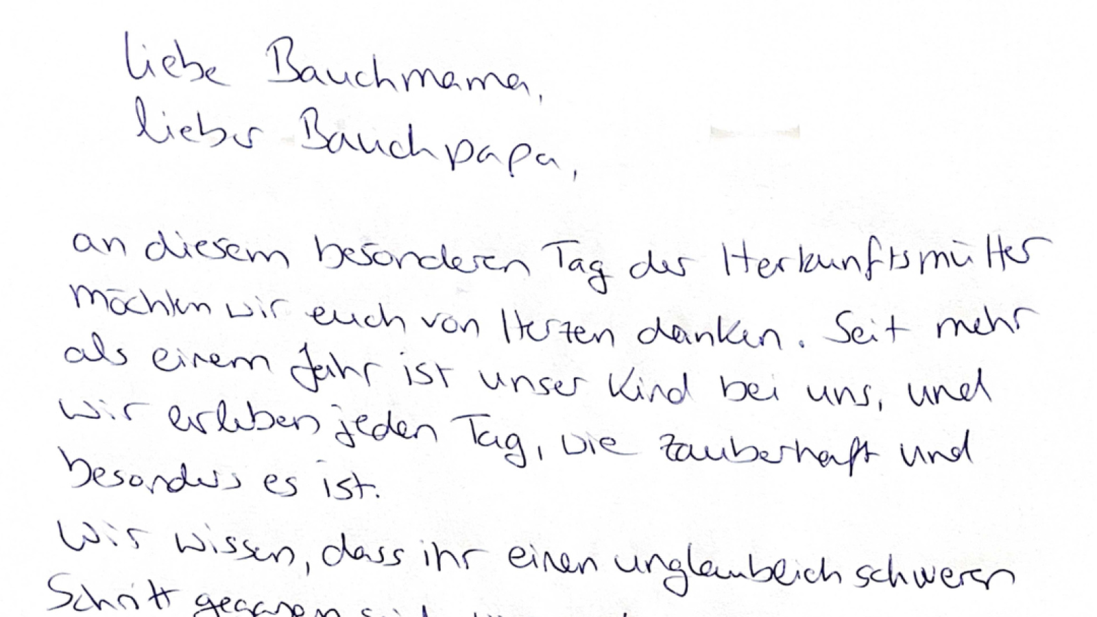 ein Brief an eine Herkunftsmutter