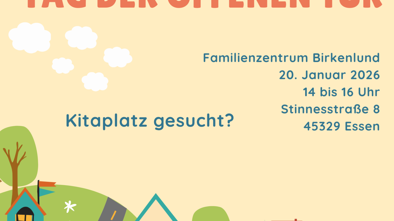 Tag der offenen Tür am 20.1.2025 im Familienzentrum Birkenlund