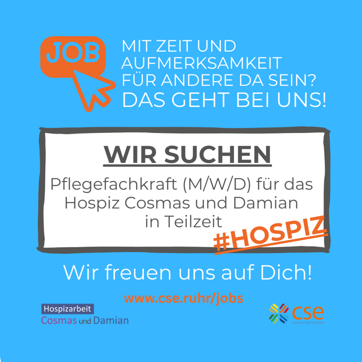 Stellenausschreibung für eine Pflegefachkraft im Hospiz