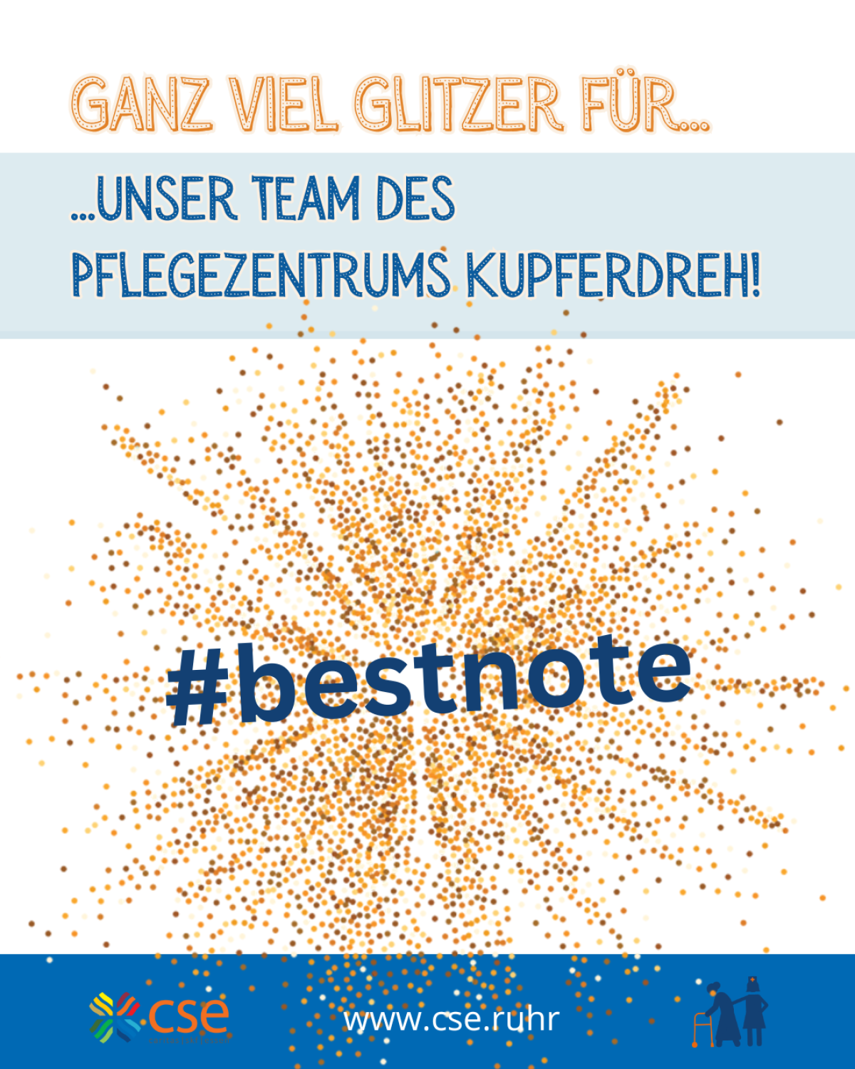 Goldregen verbunden mit einem Glückwunsch an das Pflegezentrum Kupferdreh