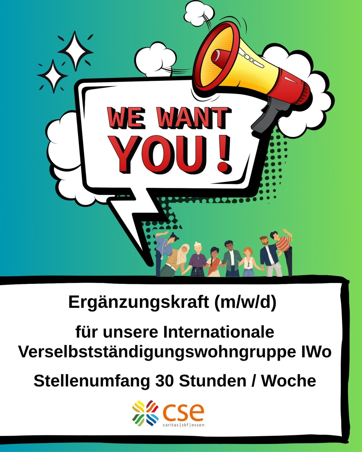 Wir suchen Ergänzungskraft (m/w/d) für unsere Internationale Verselbstständigungswohngruppe IWo